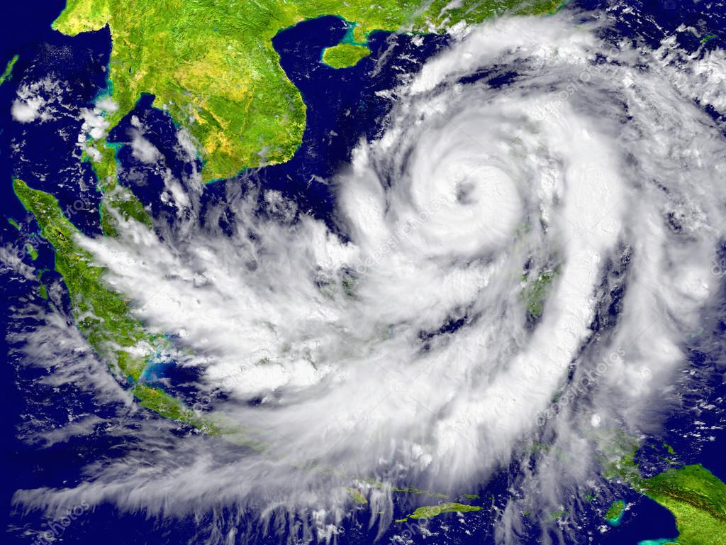Hurricane near Southeast Asia