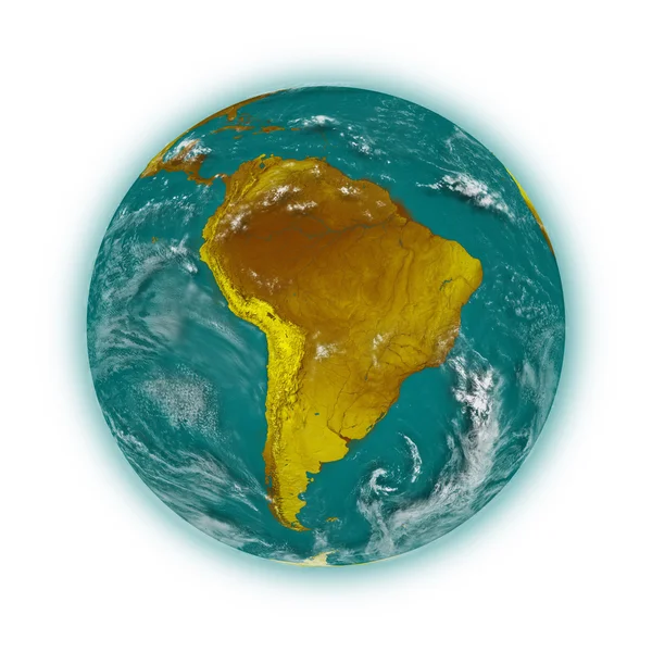 Südamerika auf dem Planeten Erde — Stockfoto