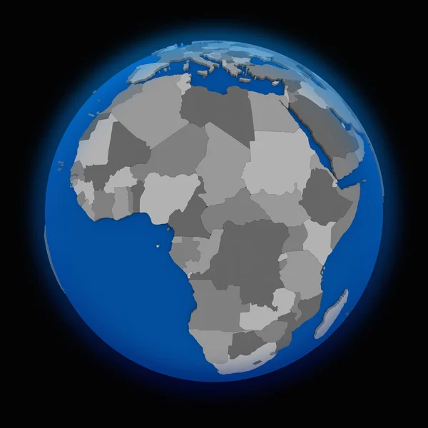 Afrika auf politischer Erde — Stockfoto