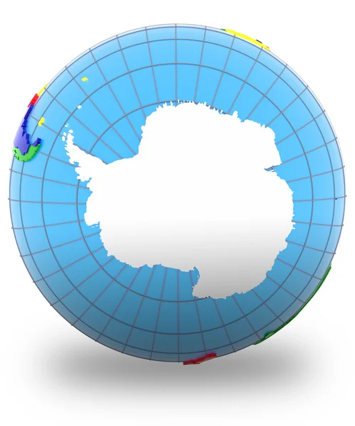 Antarctic on the globe — Stock Photo, Image