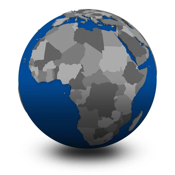 L'Africa sull'illustrazione politica del globo — Foto Stock