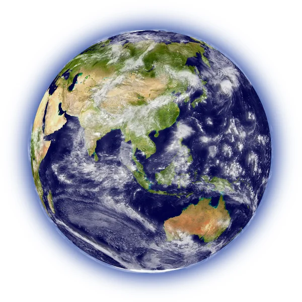 Планета Земля на белом — стоковое фото