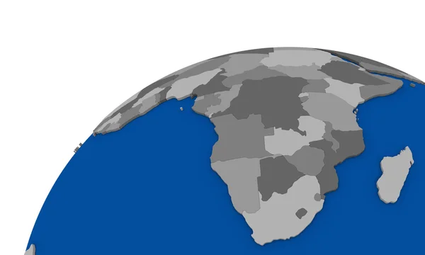 Sudáfrica en el mapa político de la Tierra — Foto de Stock