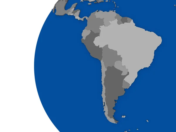 Dél-amerikai kontinens, a politikai földgömb — Stock Fotó