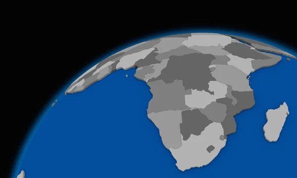 Νότια Αφρική στο πλανήτη γη πολιτικό χάρτη — Φωτογραφία Αρχείου