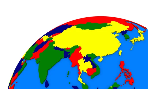 Mappa politica del sud-est asiatico sulla Terra — Foto Stock