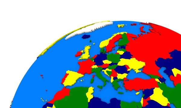 Mapa político da Europa na Terra — Fotografia de Stock