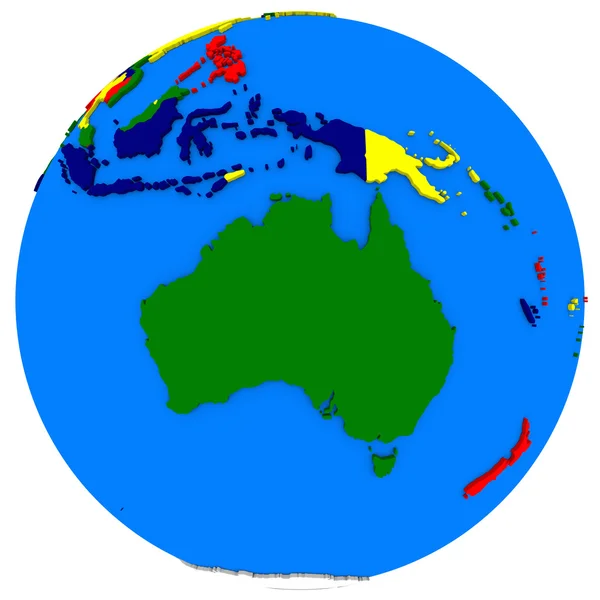 澳大利亚地球政治地图 — 图库照片