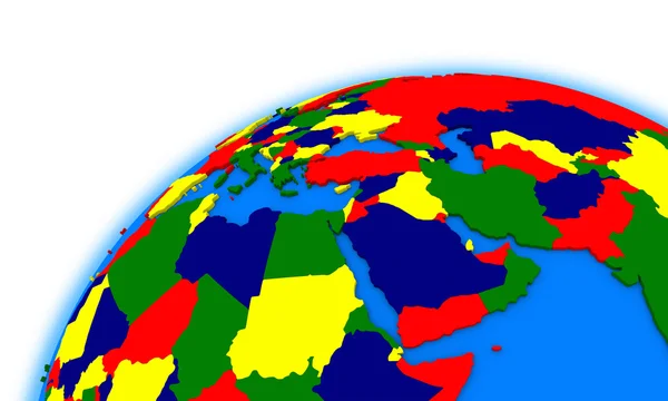 Región de Oriente Medio en el mapa político globo —  Fotos de Stock