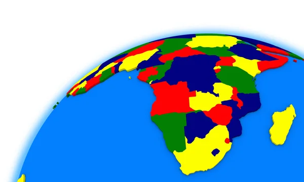 Zuid-Afrika op politieke kaart van de wereld — Stockfoto