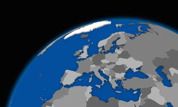 Europa auf der politischen Karte des Planeten Erde — Stockfoto