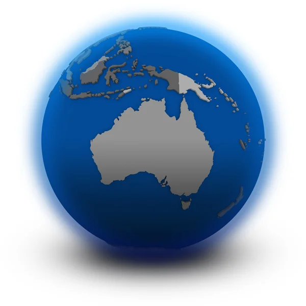 Australia on political globe — Stock Photo, Image