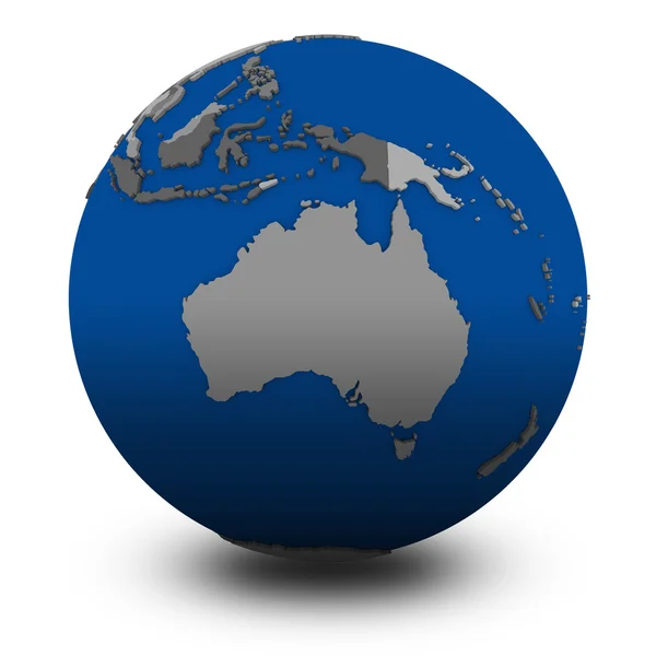 Australia on political globe illustration — Stock Photo, Image