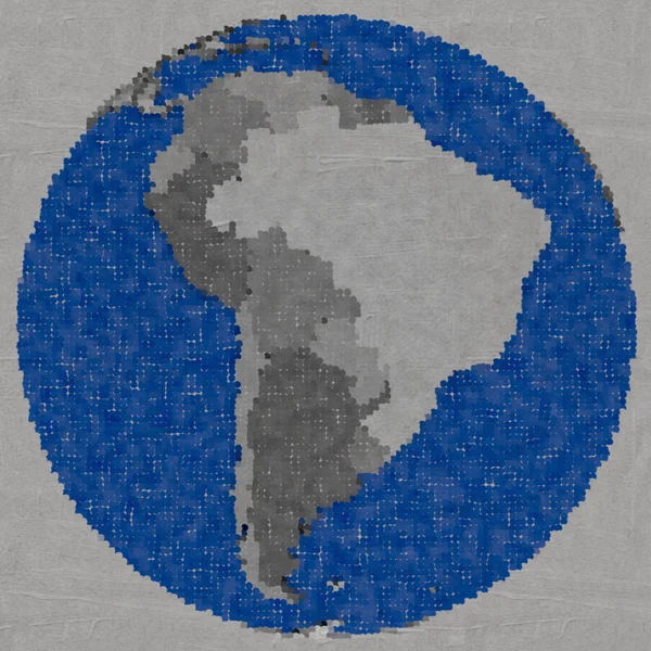 Disegno del Sud America sulla Terra — Foto Stock