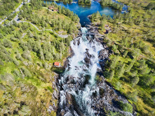 Likholefossen waterfall from above — Stock Photo, Image