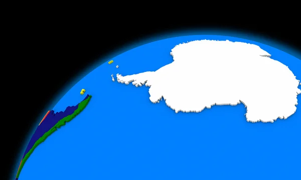Antártida en el planeta Tierra mapa político — Foto de Stock