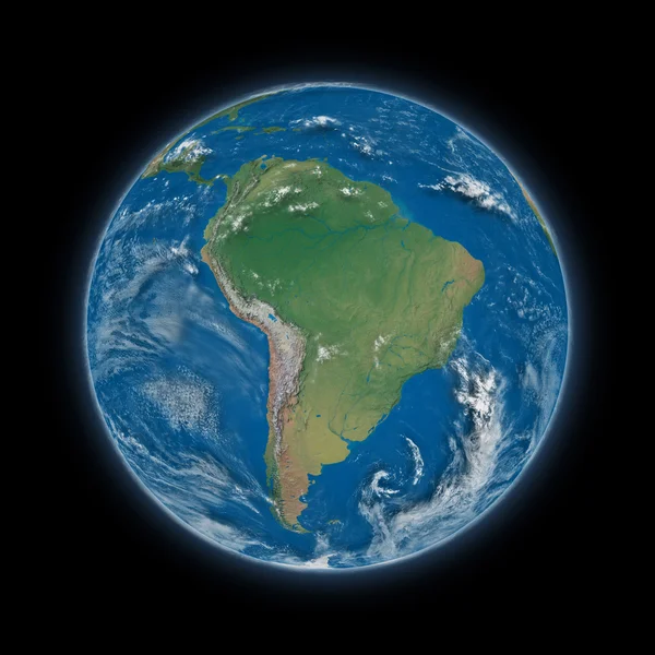 Ameryka Południowa na planecie Ziemia — Zdjęcie stockowe