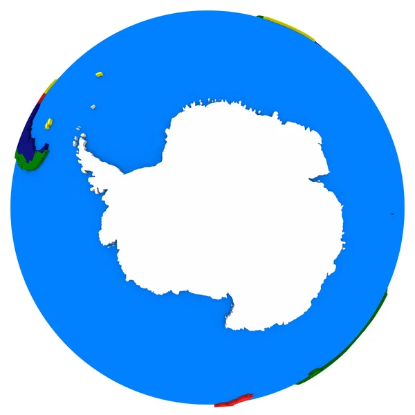 Die Antarktis auf der politischen Landkarte — Stockfoto