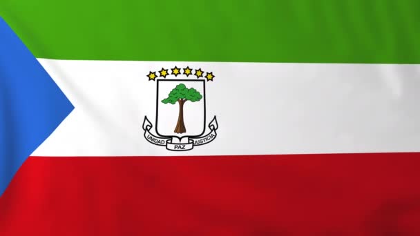 Bandera de Guinea Ecuatorial — Vídeo de stock