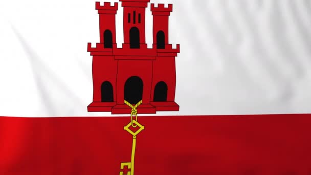 Bandera de Gibraltar — Vídeo de stock