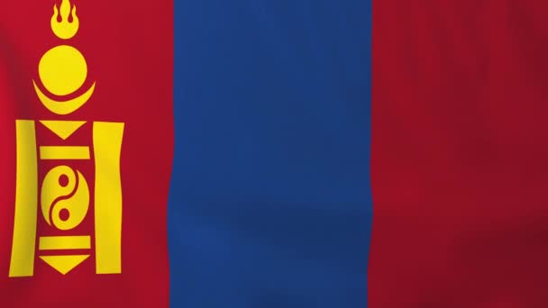 Bandera de Mongolia — Vídeos de Stock