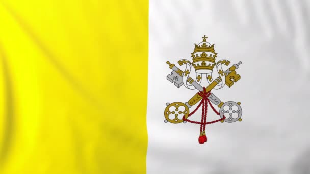 梵蒂冈的旗帜 — 图库视频影像