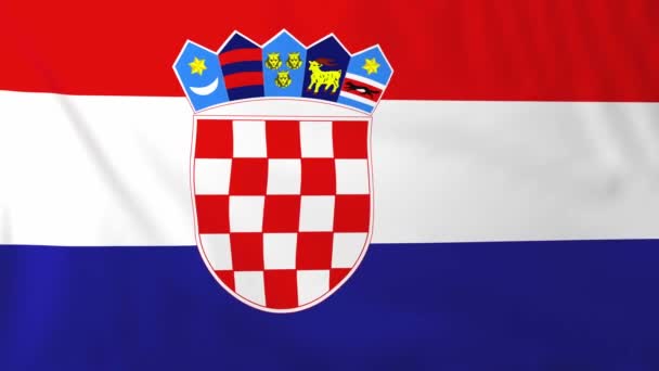 Bandera de Croacia — Vídeo de stock
