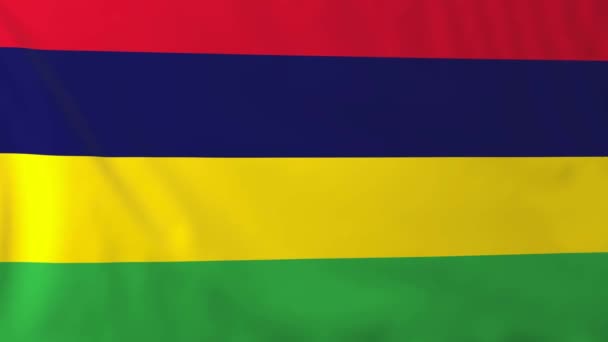 Vlag van mauritius — Stockvideo