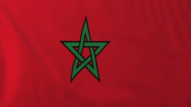 Bendera Maroko — Stok Video