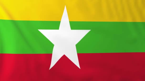 Vlajka Myanmaru — Stock video