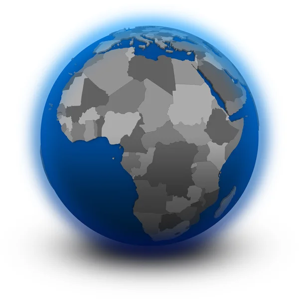 Afrika på politiska jordglob — Stockfoto