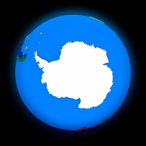 Antarctica on political Earth — Zdjęcie stockowe