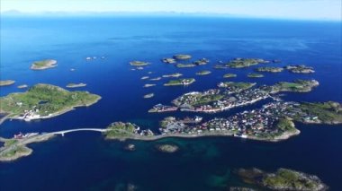 Lofoten adalarında doğal kasaba Henningsvaer, Norveç, hava