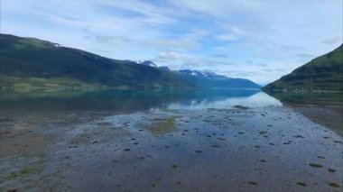 Norveç'te Lyngen fiyort havadan görünümü