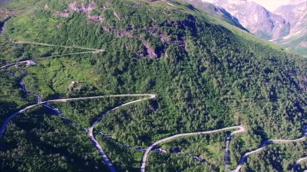 Gaularfjellet, norský malebné horské silnici — Stock video