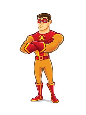 Handsome Superhero Crossing Arm vector Handsome Superhero Crossing Arm vector