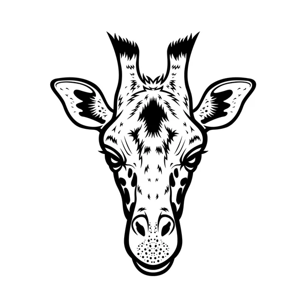 Giraffe hoofd Bw — Stockvector