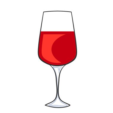 Tasarım için beyaza izole edilmiş kırmızı şarap kadehi, stok vektör illüstrasyonu