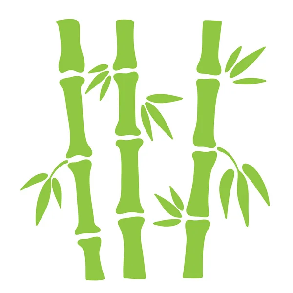 Grünes Handgezeichnetes Element Aus Bambus Für Kartendesign Auf Weiß Vektor — Stockvektor
