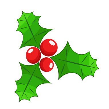 Beyaz üzerine kırmızı Noel meyveli dekor, stok vektör illüstrasyonu