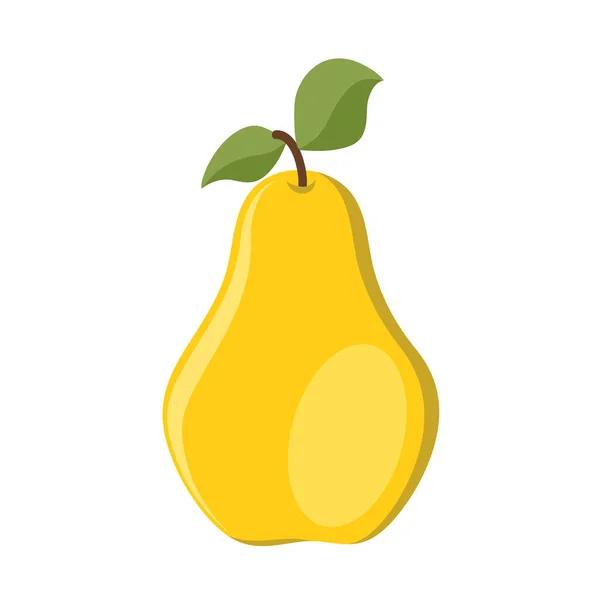 Gele Zoete Peer Fruit Voor Ontwerp Wit — Stockvector