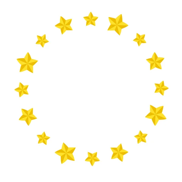 Estrela Dourada Borda Elegante Quadro Estilo Dos Desenhos Animados Para —  Vetores de Stock