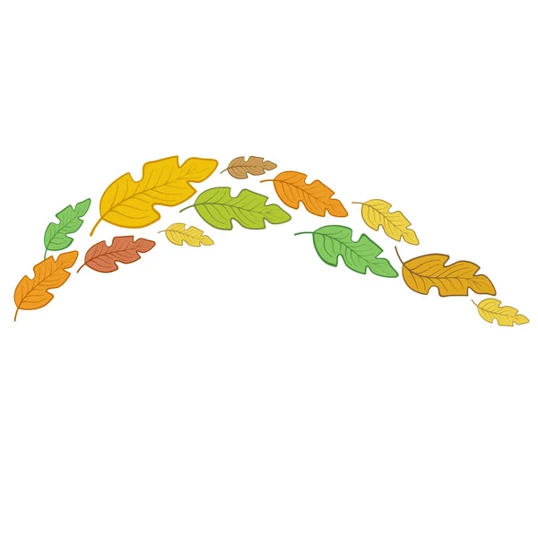 Bunte Herbstliche Eichenblätter Rand Oder Rahmen Für Design — Stockvektor