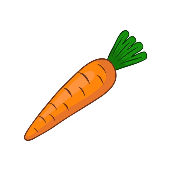 Süße Orange Cartoon Karotte Auf Weiß — Stockvektor