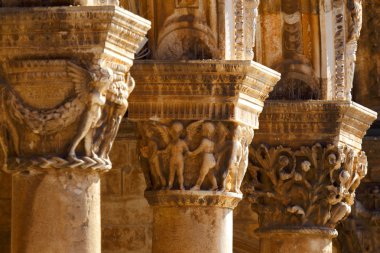Antik sütunlar. Dubrovnik. Hırvatistan. Eski şehir.