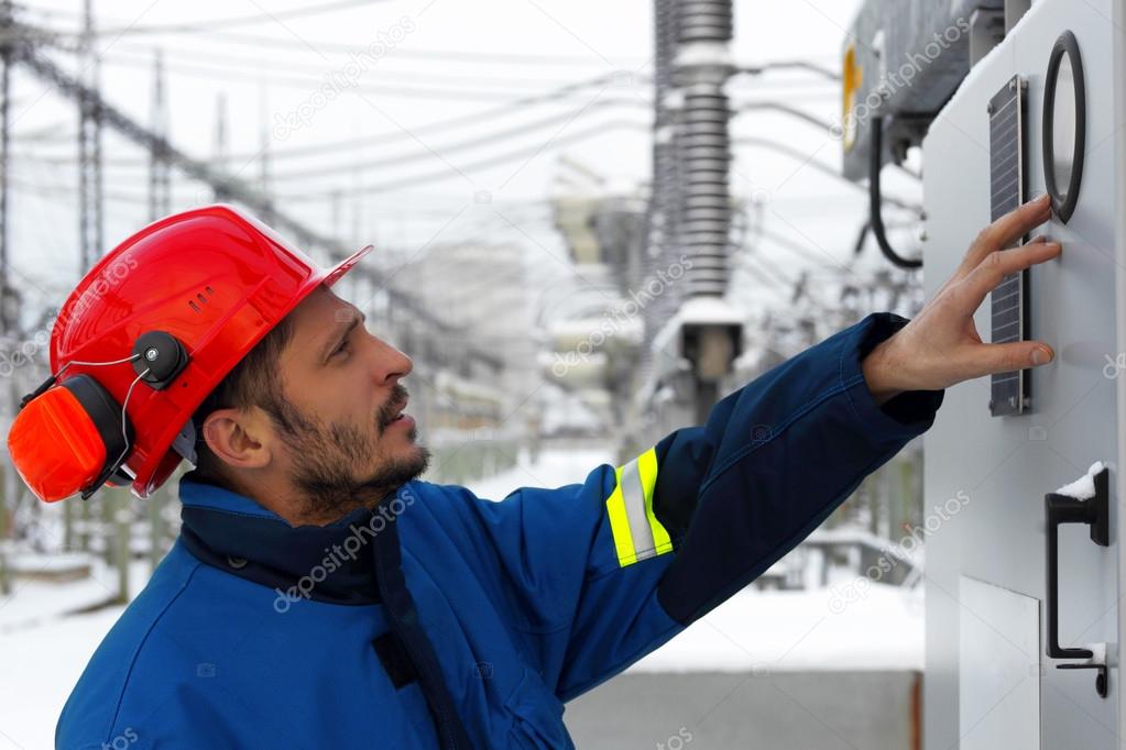 The worker at power plant