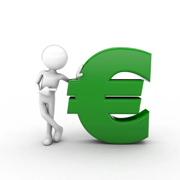 Green euro man — Stock Photo, Image