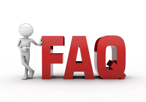 RED FAQ MAN — Stock Photo, Image