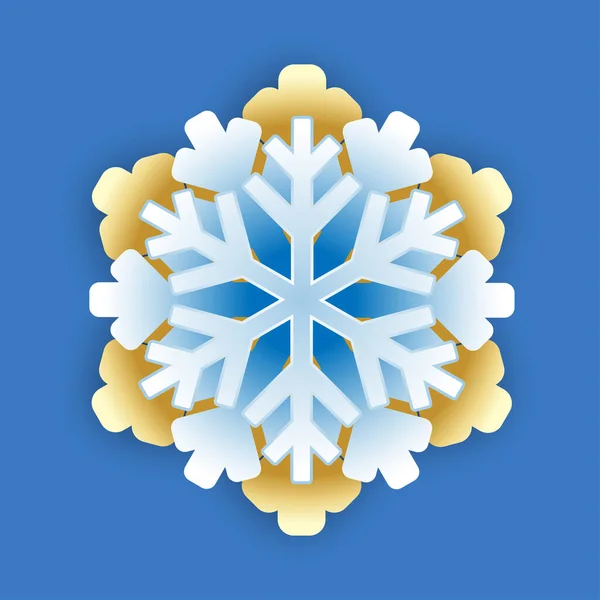 Inverno Fiocco Neve Isolato Bianco — Vettoriale Stock