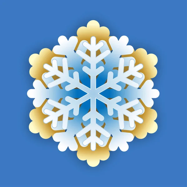 Χειμερινή Νιφάδα Χιονιού Απομονωμένη Λευκό — Διανυσματικό Αρχείο